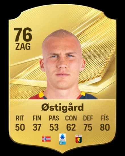 Card de Leo Østigård, CB, overall 76