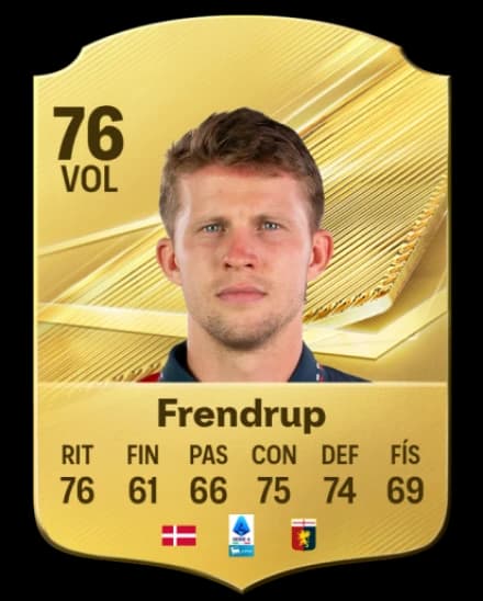 Card de Morten Frendrup, CDM, overall 76
