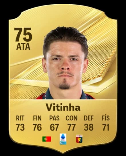 Card de Vitinha, ST, overall 75