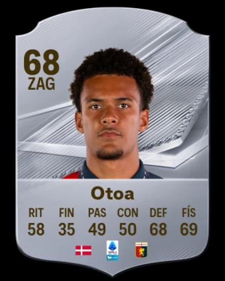 Card de Sebastian Otoa, CB, overall 68