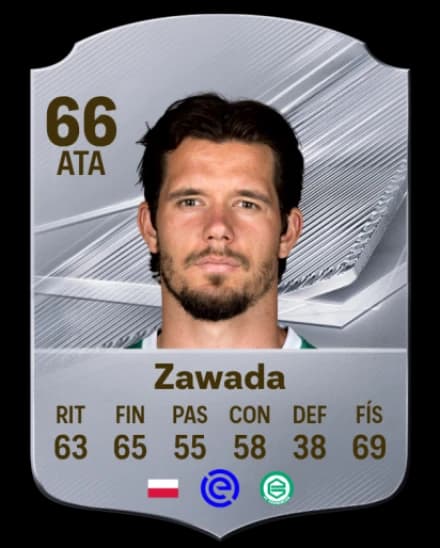 Card de Oskar Zawada, ST, overall 66