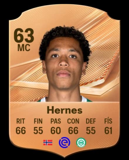 Card de Travis Hernes, CM, overall 63