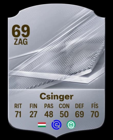 Card de Márk Csinger, CB, overall 69